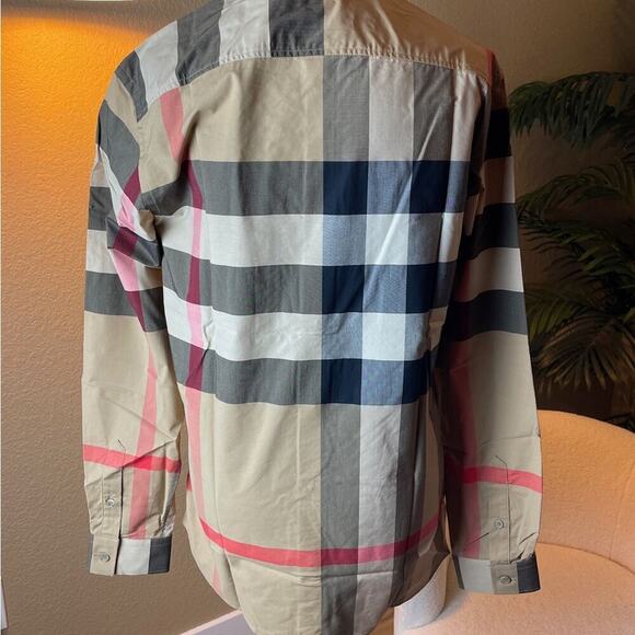 Burberry brand new men's check print shirt S - Picture 6 of 9
